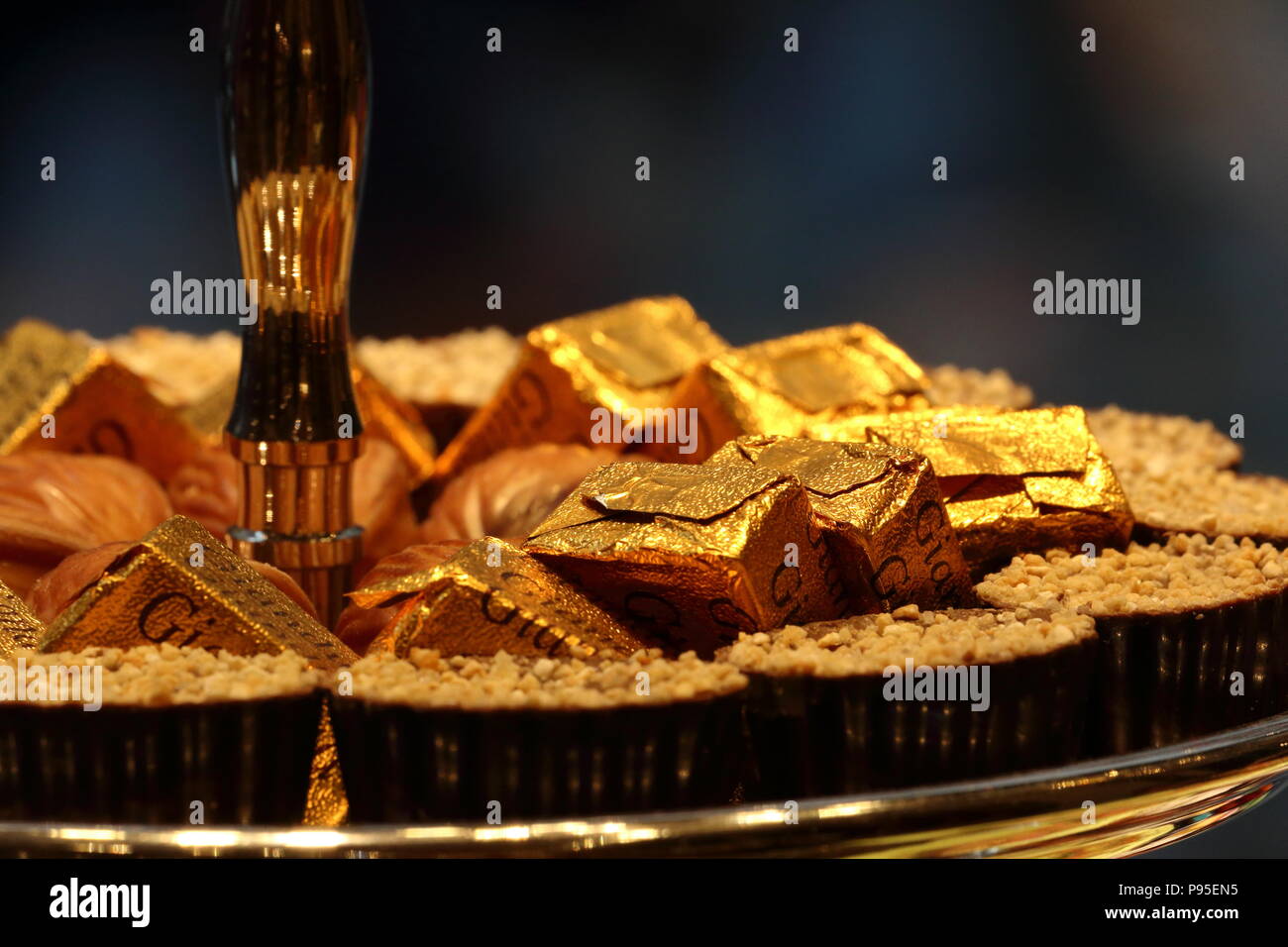 Il cioccolato belga Macro Foto Stock