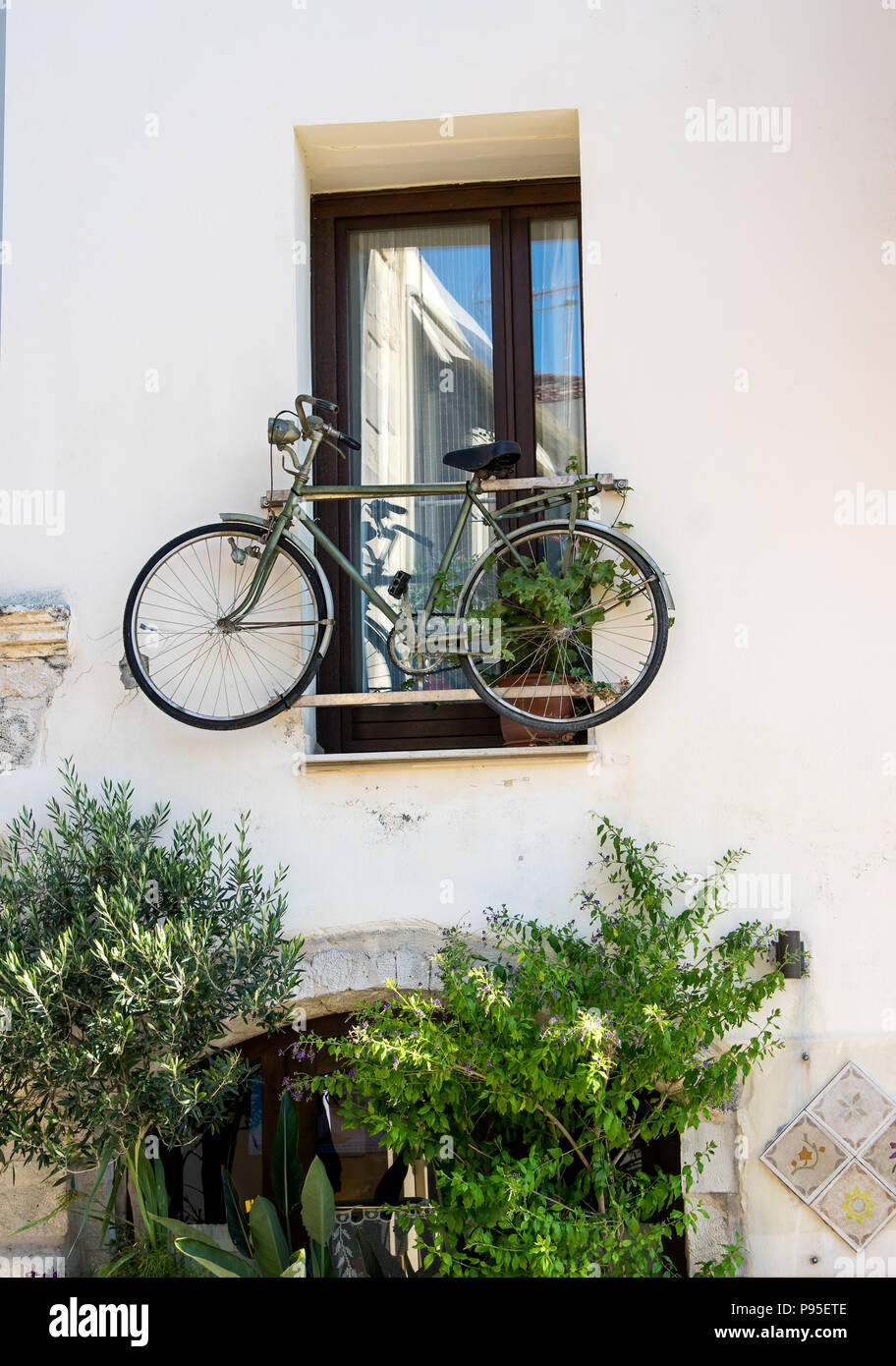 Street View di Rethimno città vecchia, Creta, Grecia Foto Stock