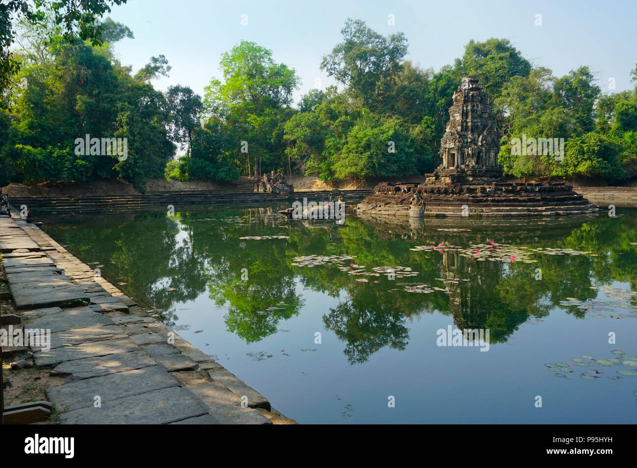 La Neak Pean tempio di Angkor, Siem Reap, Cambogia Foto Stock