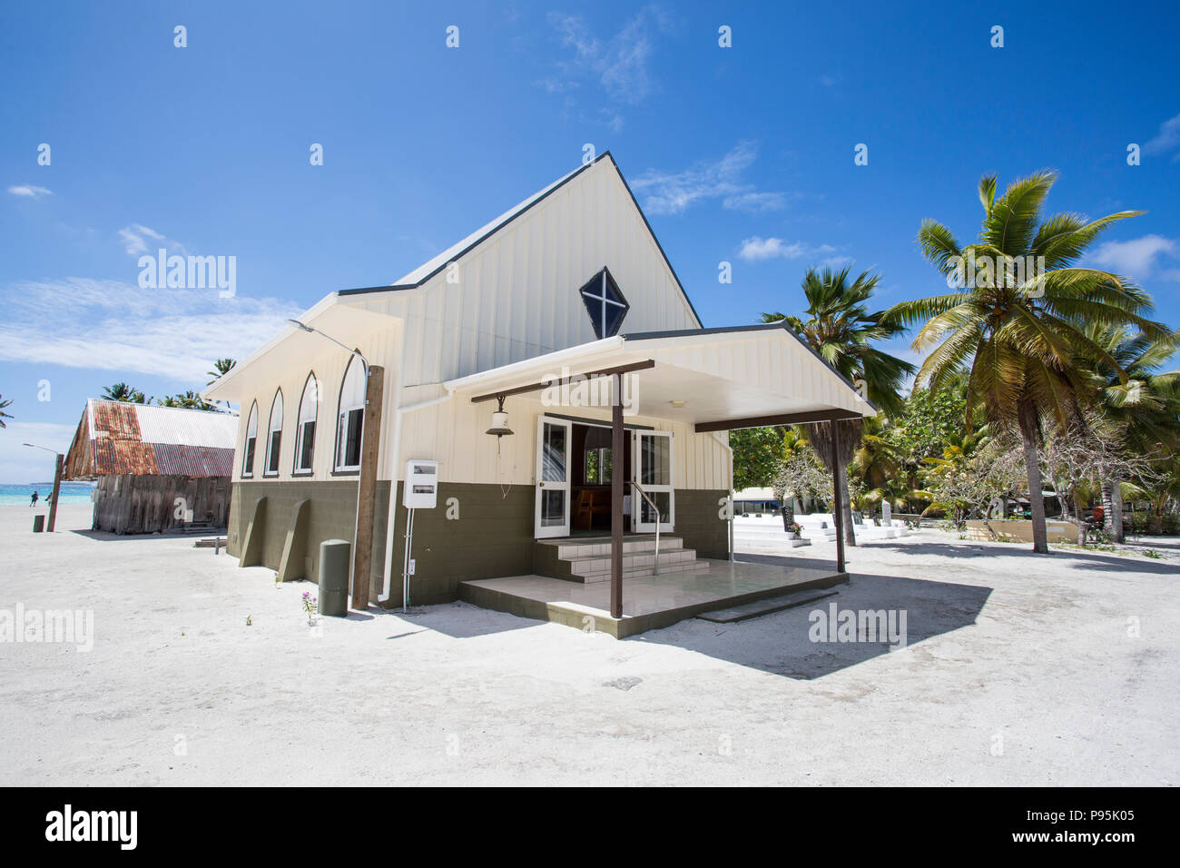 Chiesa sulla isola di Palmerston e Sud Pacifico Foto Stock