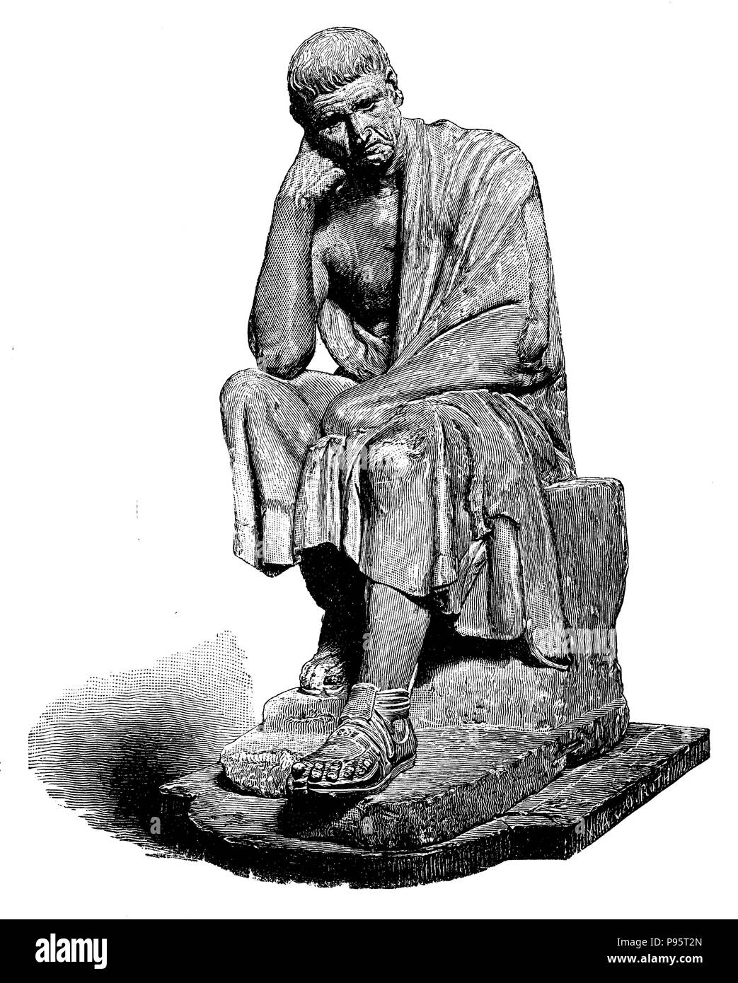 Aristotele. Statua nel palazzo Spada a Roma. Dopo una fotografia originale, 1899 Foto Stock Aristotele. Statua nel palazzo Spada a Roma. Dopo una fotografia originale, 1899 Foto Stock