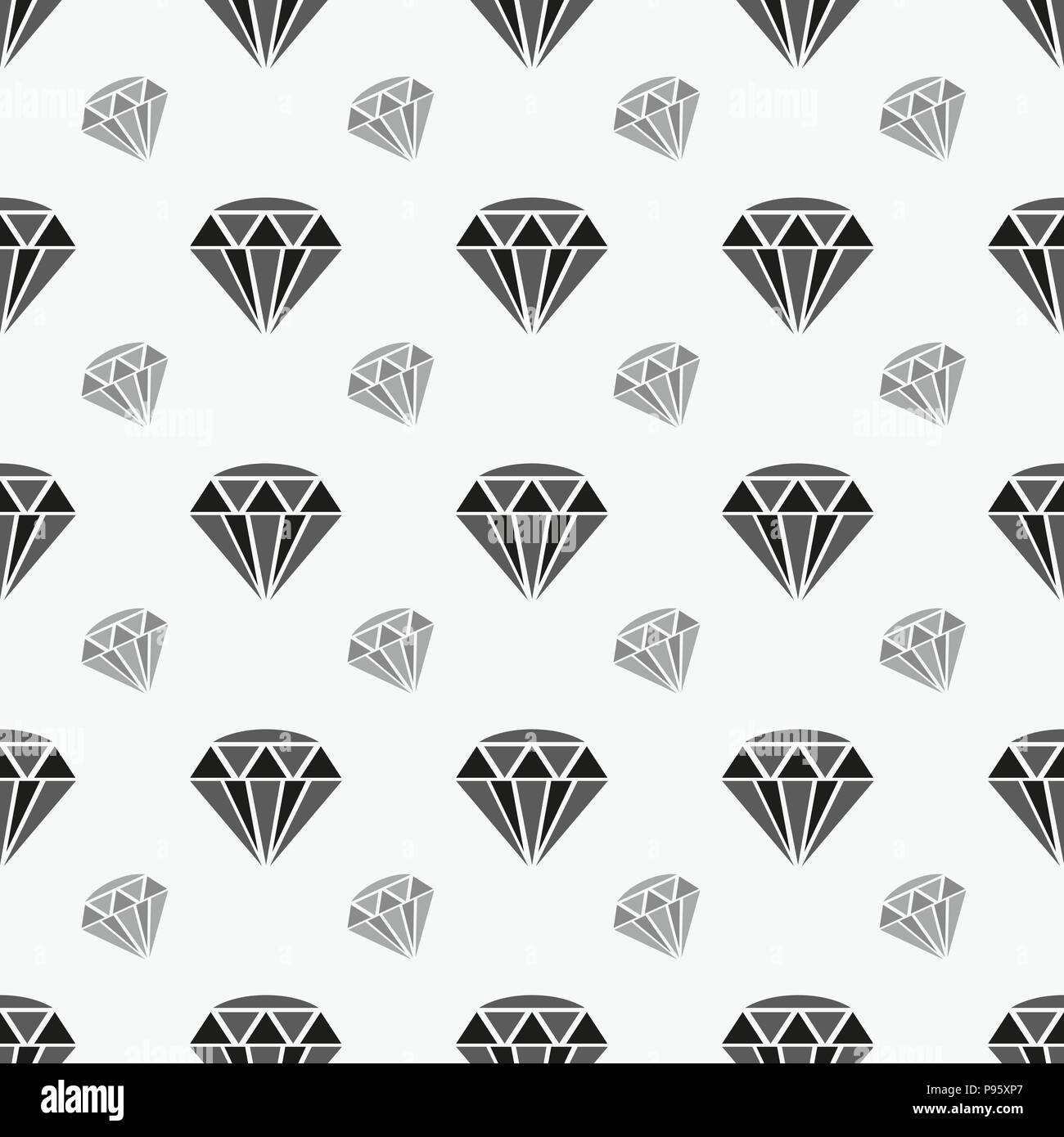 Nero modello senza cuciture con rombi. Vintage abstract repeat pattern in bianco e nero. Illustrazione Vettoriale