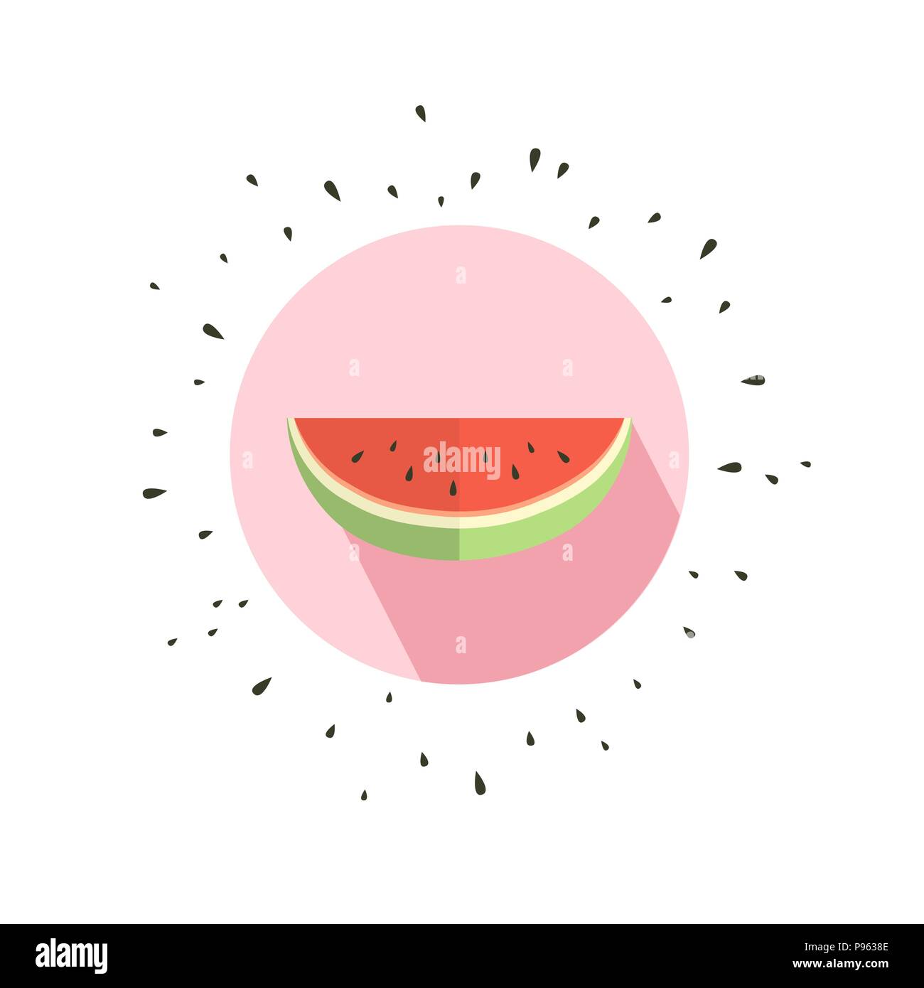 Illustrazione Vettoriale di anguria. Ciao summer card con melone Illustrazione Vettoriale