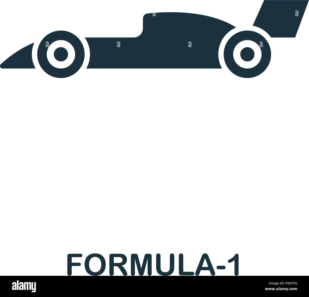 Formula 1 e la relativa icona. Premio icona di stile design. UI. Illustrazione di formula 1 e la relativa icona. Pittogramma isolato su bianco. Pronto per l'uso nella progettazione web, applicazioni software Illustrazione Vettoriale