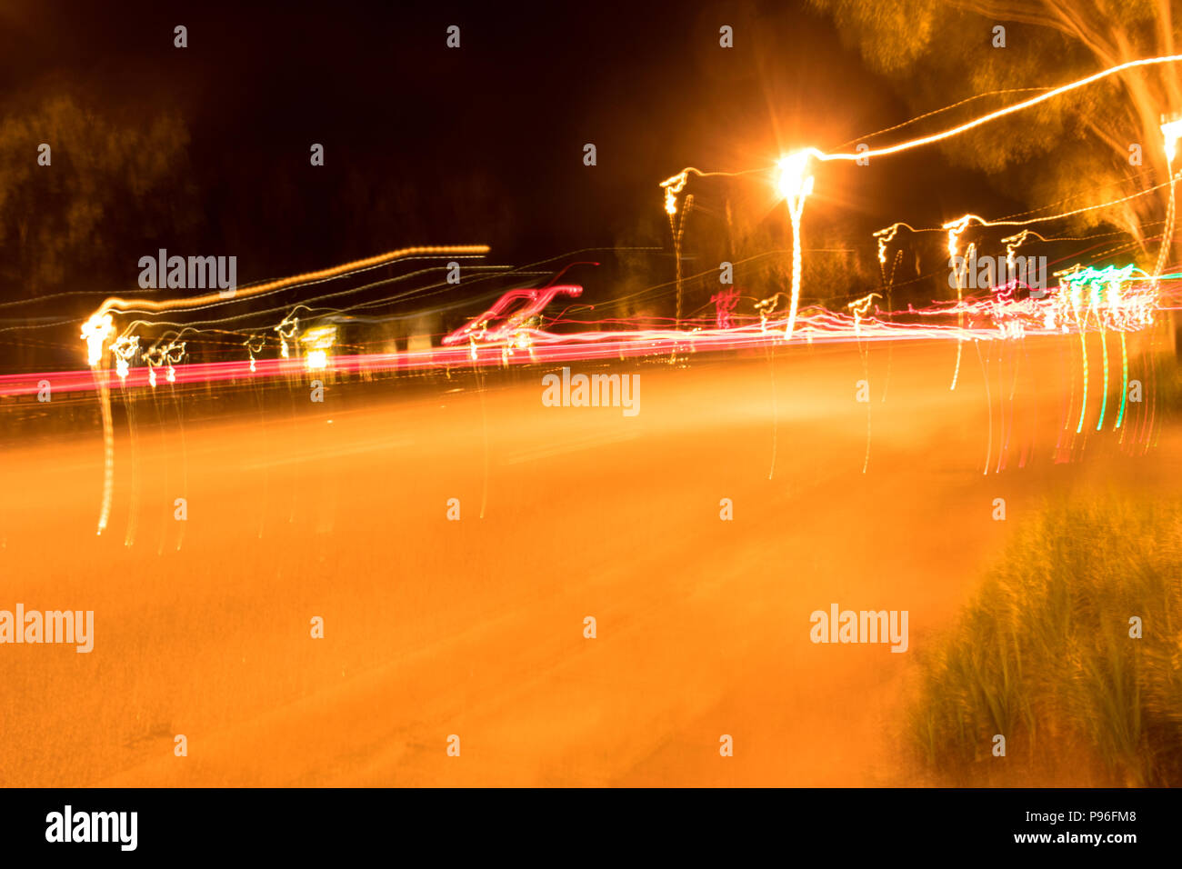 Le luci sono al loro più brillanti Foto Stock