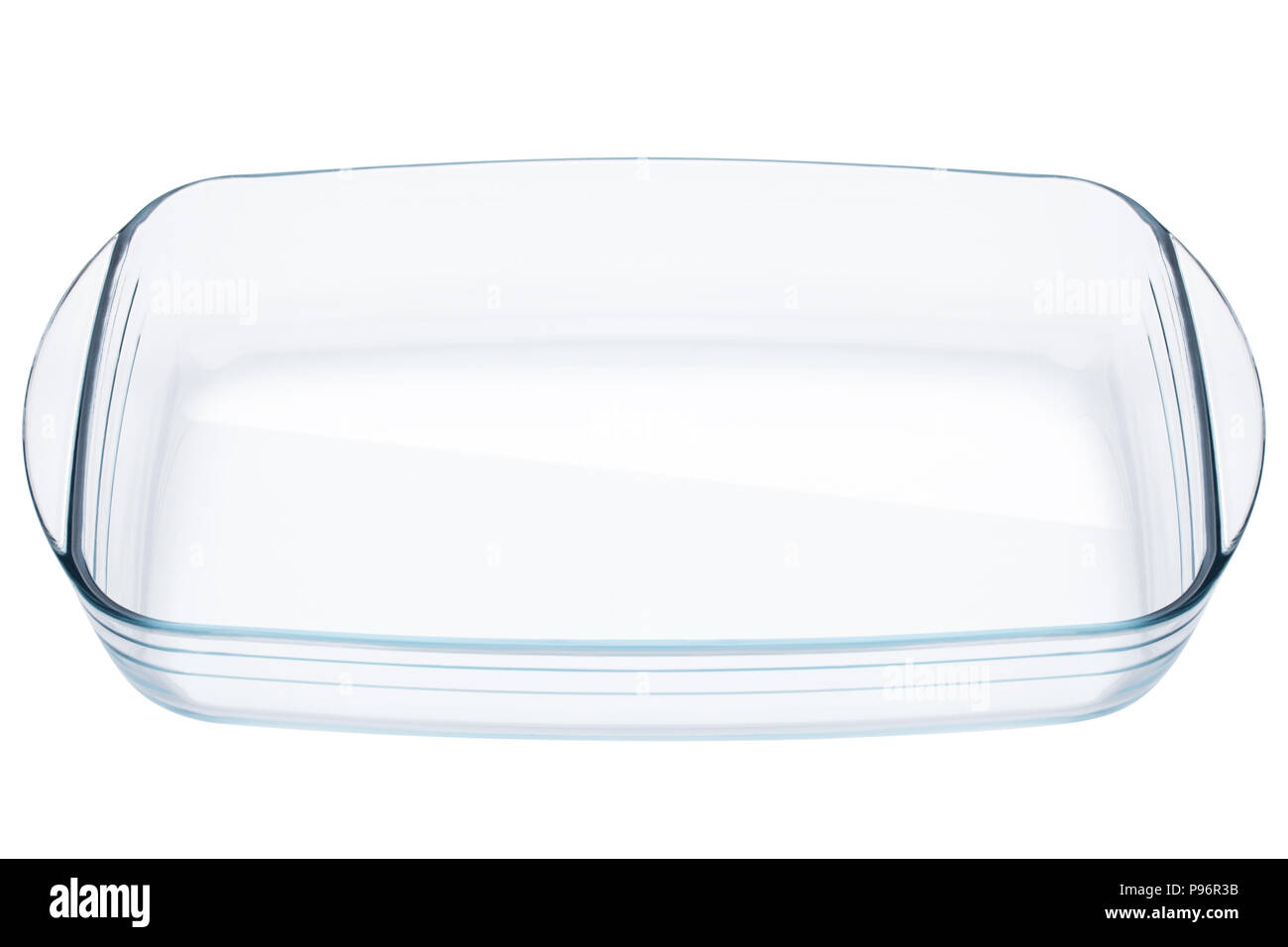Refrattario di vetro vassoio da forno, percorso di clipping, isolato su sfondo bianco Foto Stock