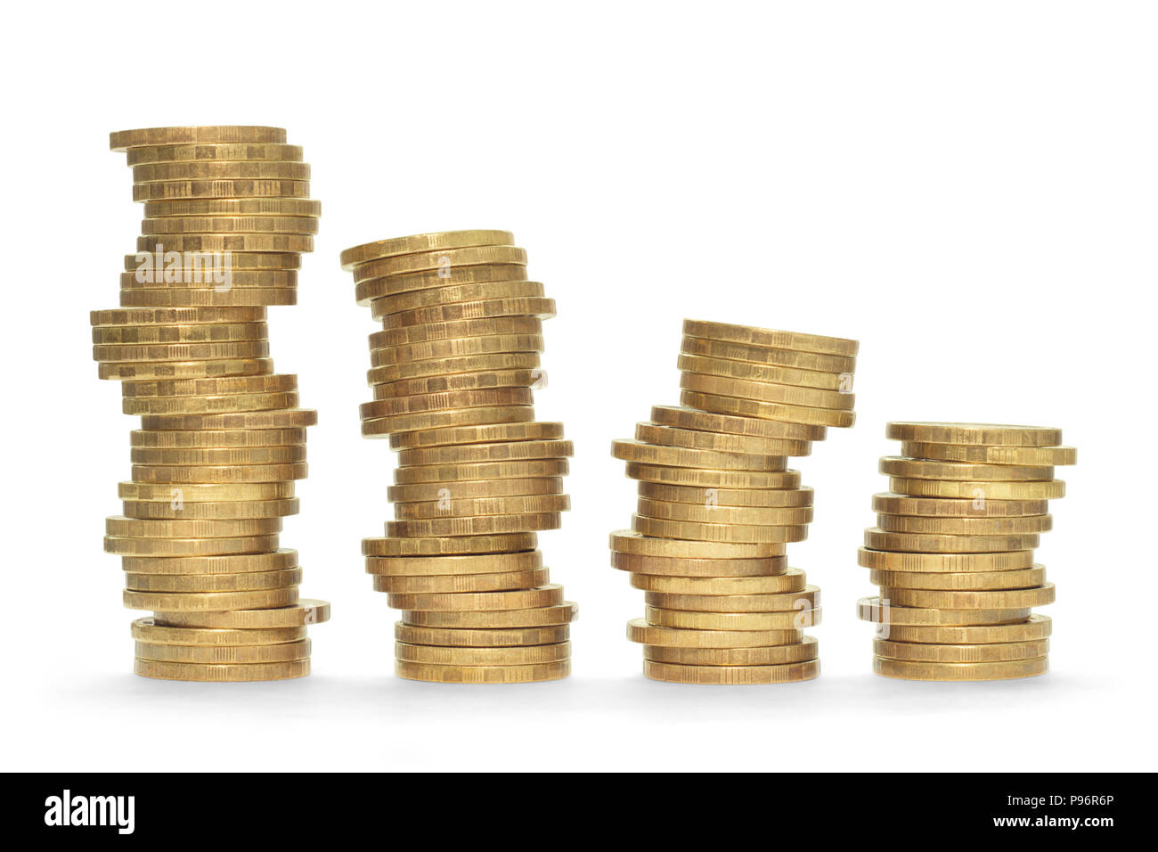 Monete, concetti, business, architettoniche, colonna Foto Stock