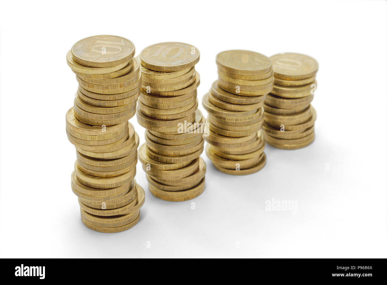 Monete, concetti, business, architettoniche, colonna Foto Stock