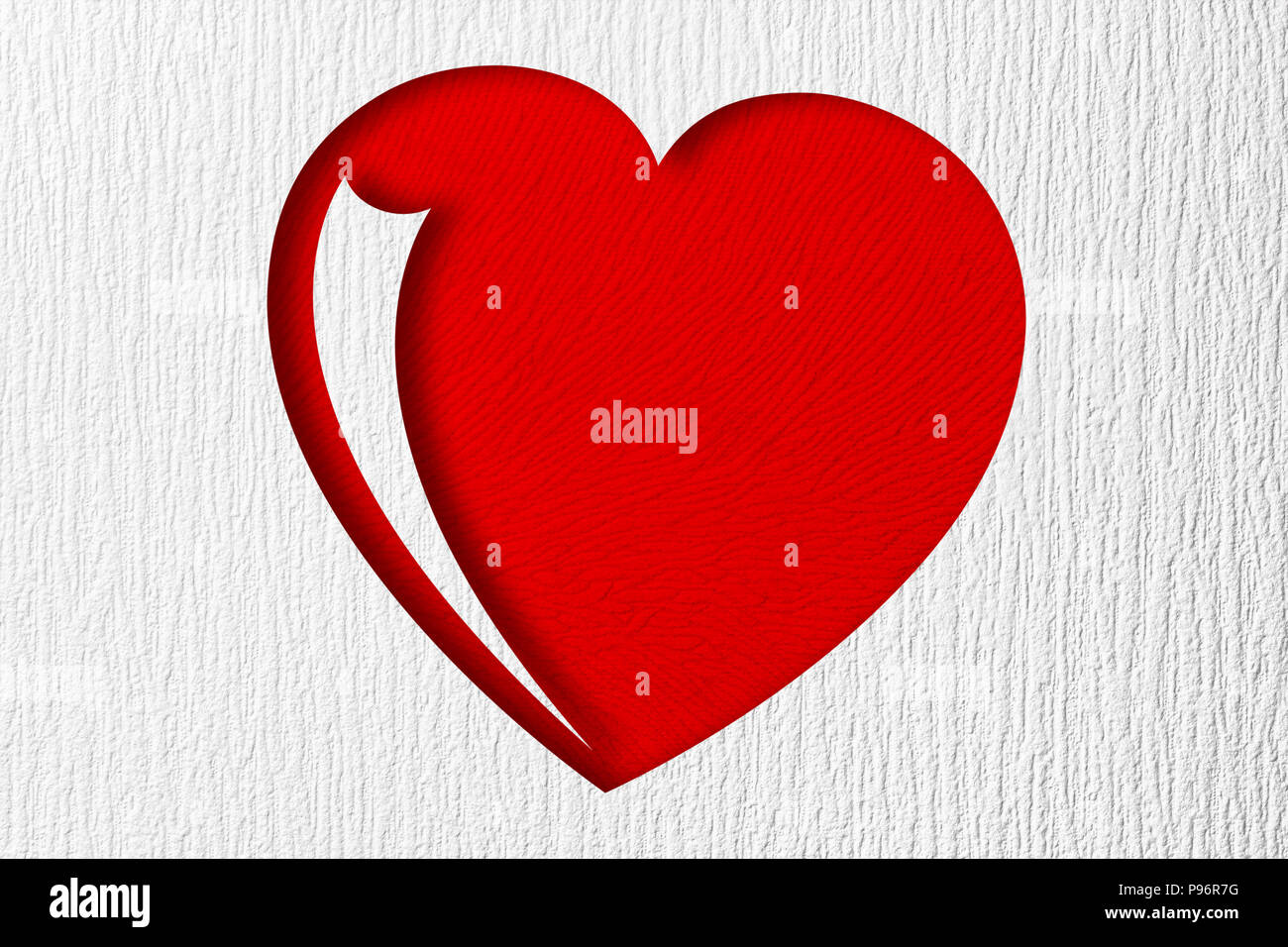 Cuore viene tagliata sulla carta Foto Stock