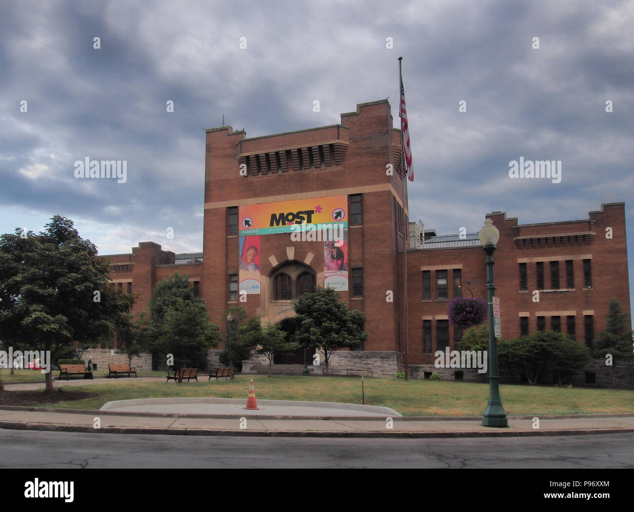 Il Museo della Scienza e della tecnologia nel centro cittadino di Syracuse, New York. Luglio 15, 2018 Foto Stock