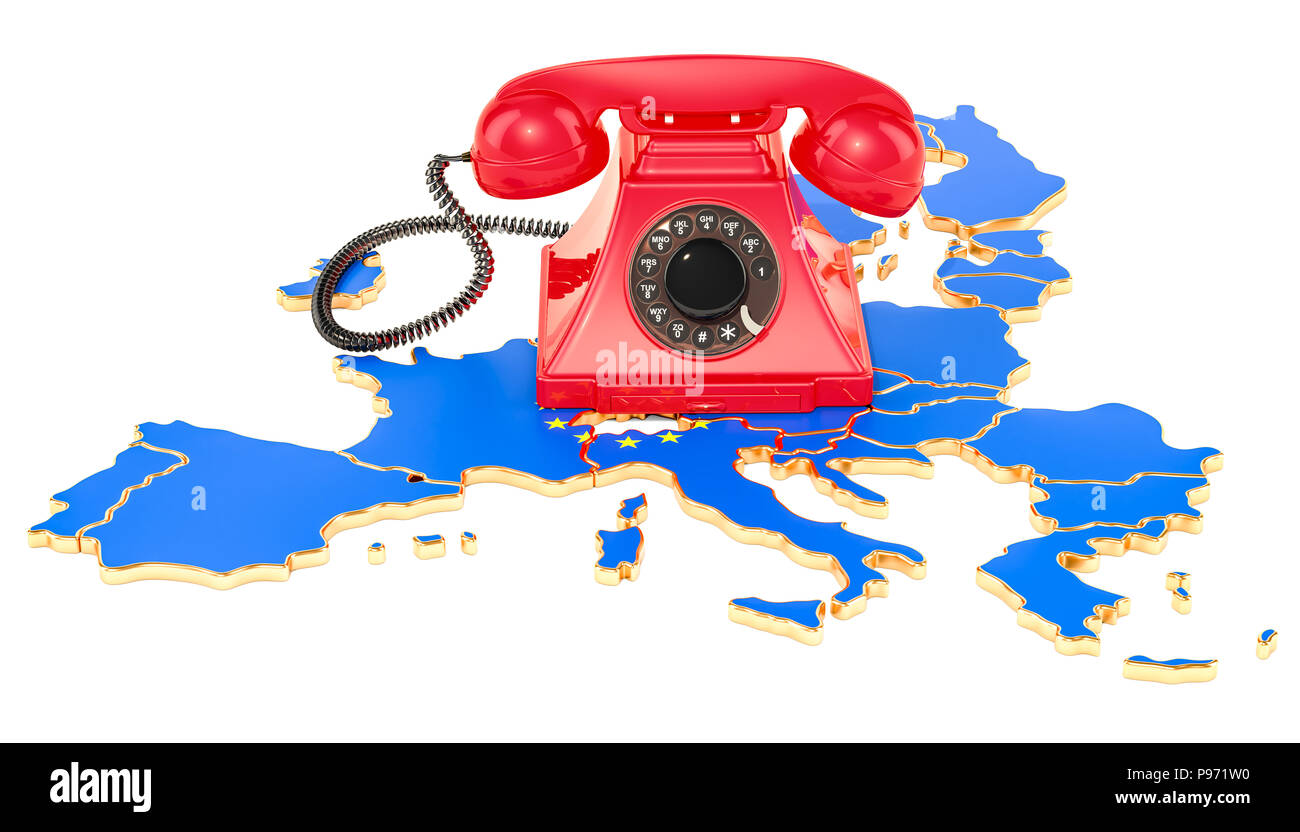 Servizi di comunicazione nell'Unione europea, rendering 3D Foto Stock
