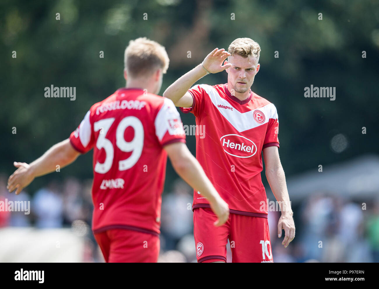 Marvin DUCKSCH r. (D) Jean Zimmer (D) è battimani, calcio Testspiel, Fortuna Dusseldorf (D) - TSV Meerbusch 9: 0 su 14/07/2018 in Meerbusch/Germania. | Utilizzo di tutto il mondo Foto Stock