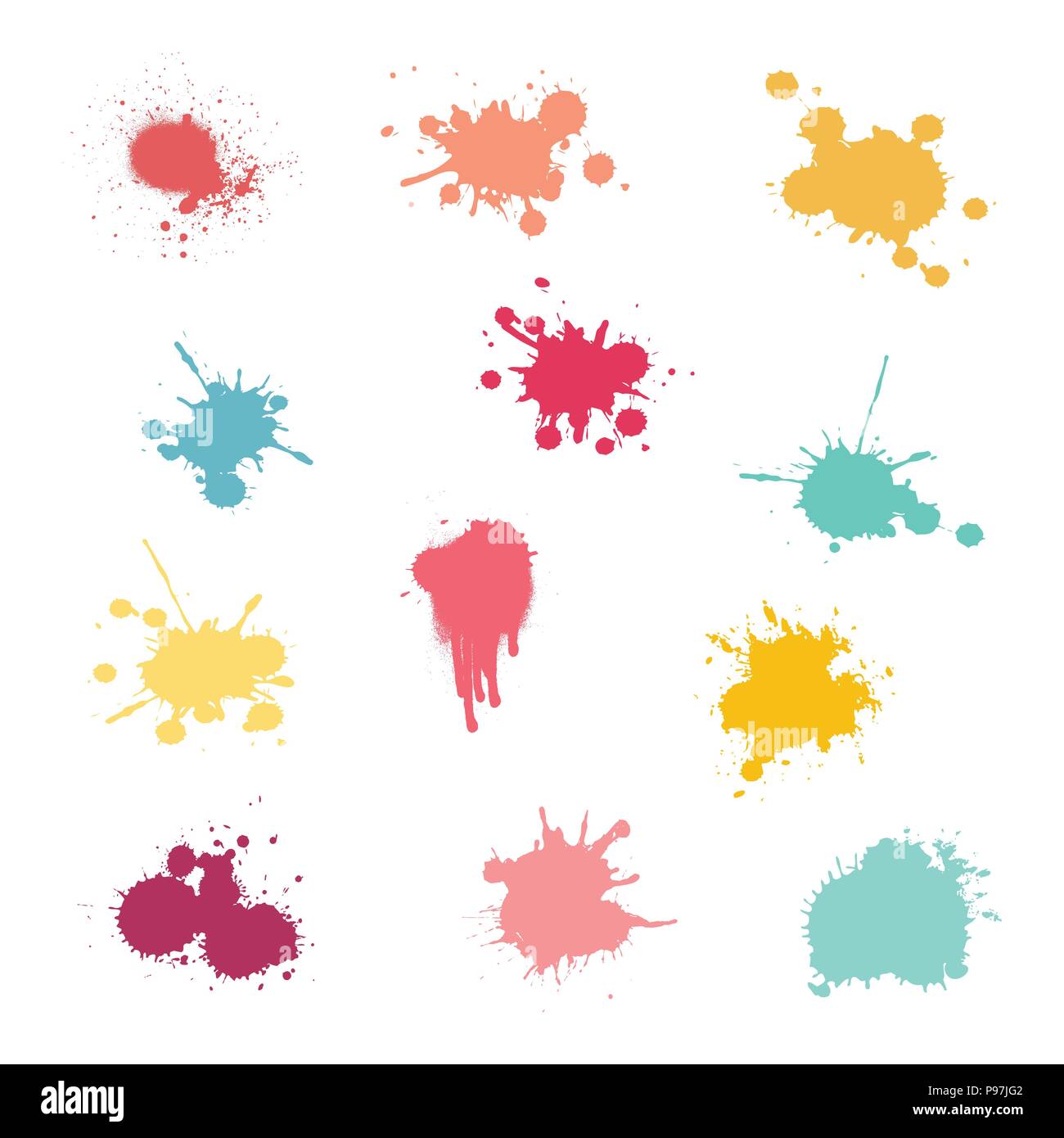 Inchiostro colorato blobs design Illustrazione Vettoriale