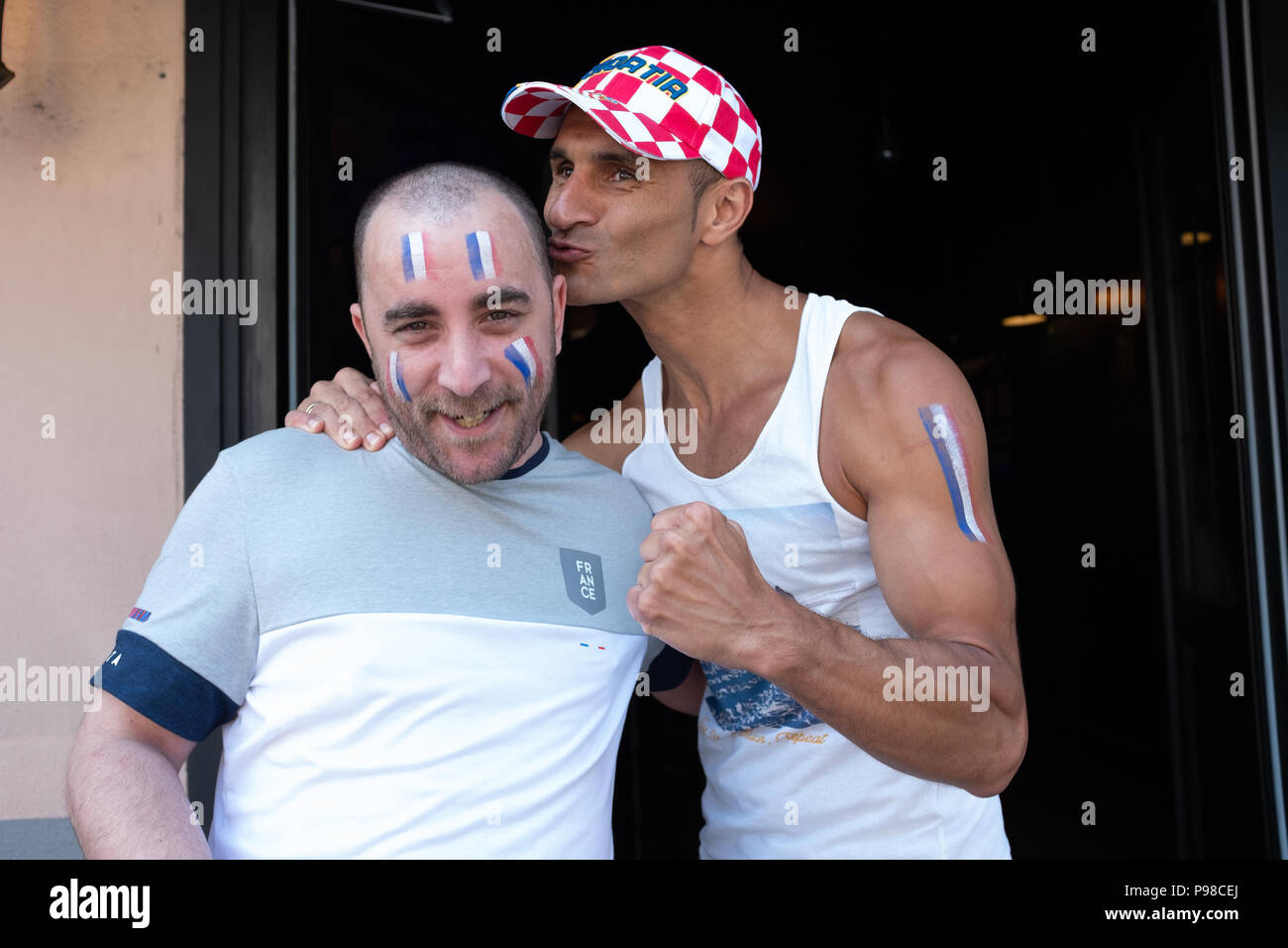 Il popolo francese Celebra la Coppa del Mondo di Calcio 2018 Foto Stock