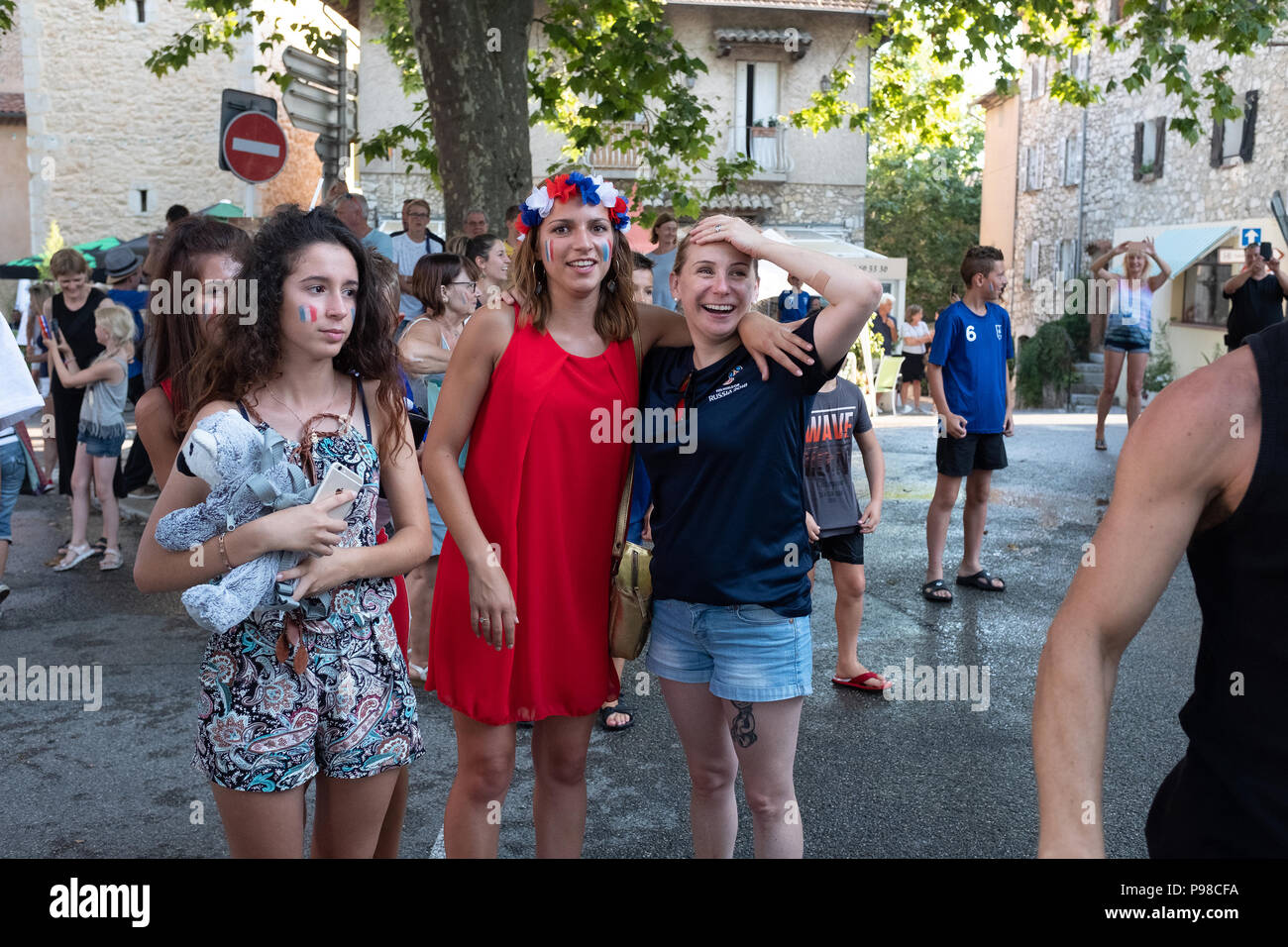 Il popolo francese Celebra la Coppa del Mondo di Calcio 2018 Foto Stock