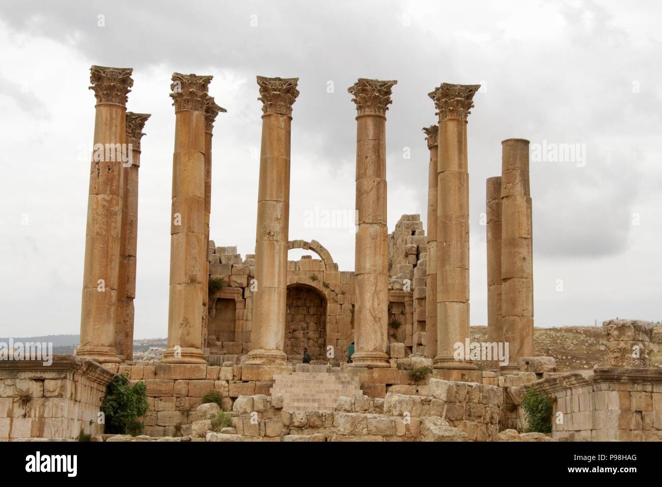 Tempio di Artemide, Jerash Foto Stock