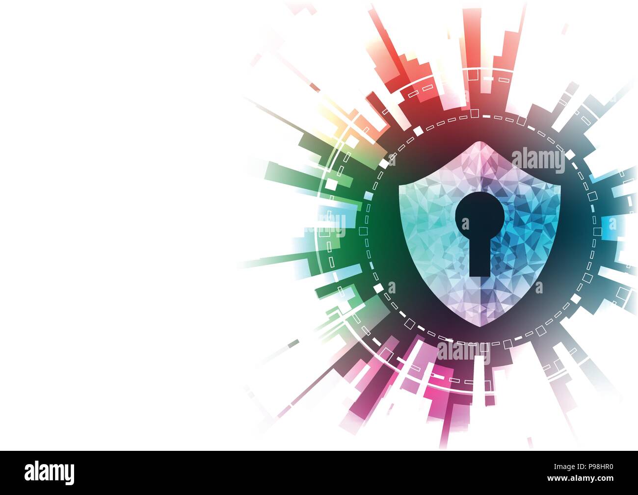 La tecnologia Internet cyber security concetto. Illustrazione Vettoriale
