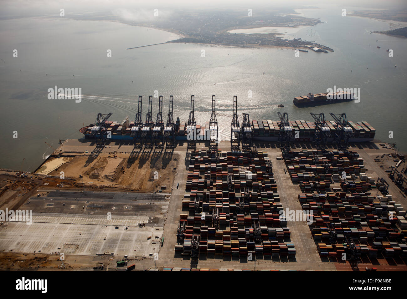 Fotografia aerea del porto di Felixstowe Foto Stock