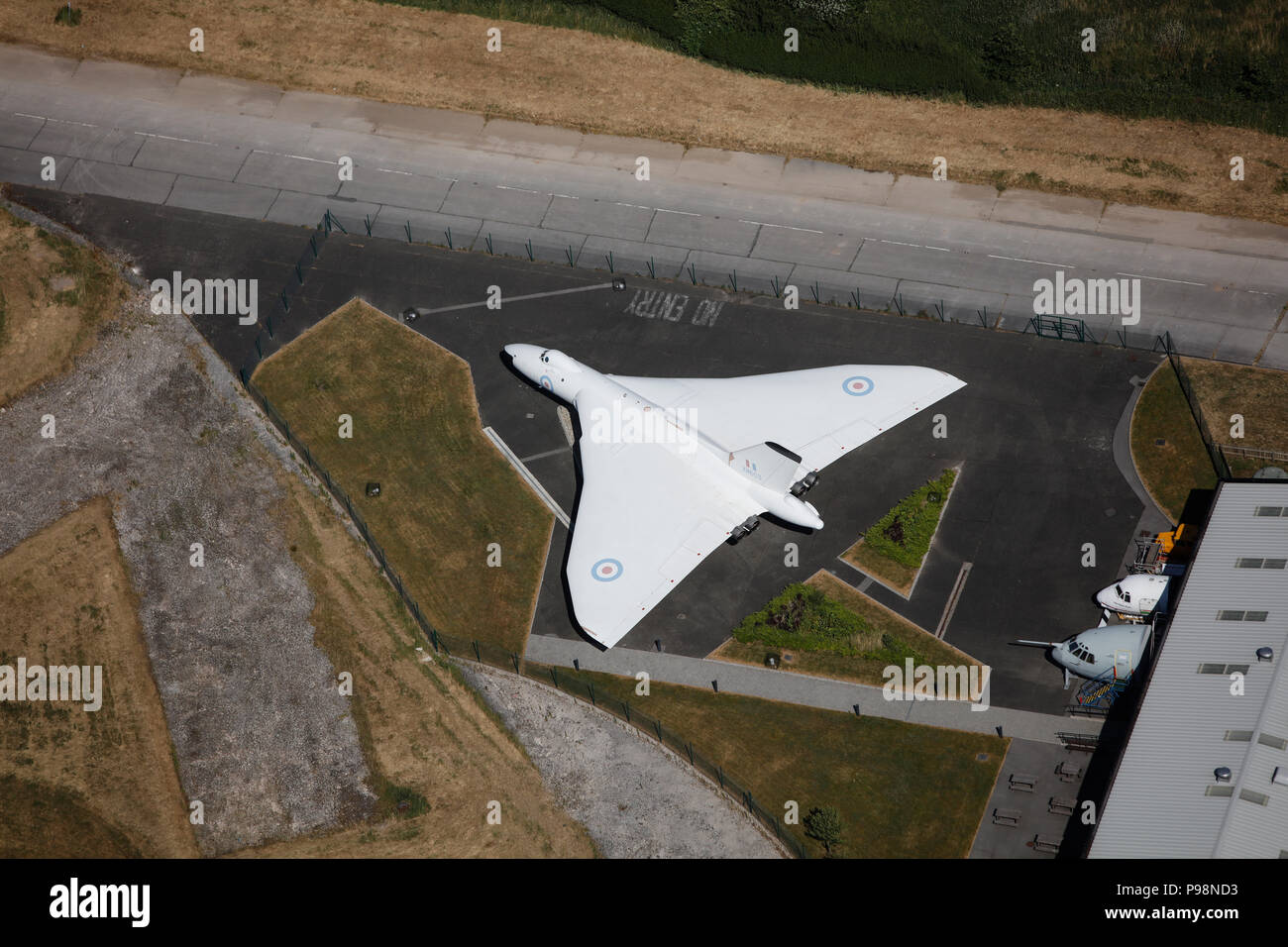 Fotografia aerea della Avro Heritage Museum Foto Stock