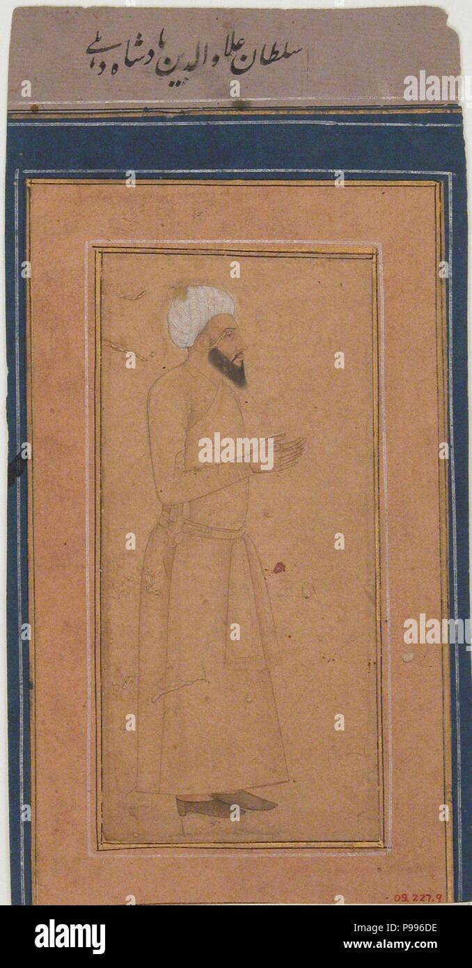 Ritratto di Sultan Ala-ud-din, Padshah di Delhi. Museo: Metropolitan Museum of Art di New York. Foto Stock