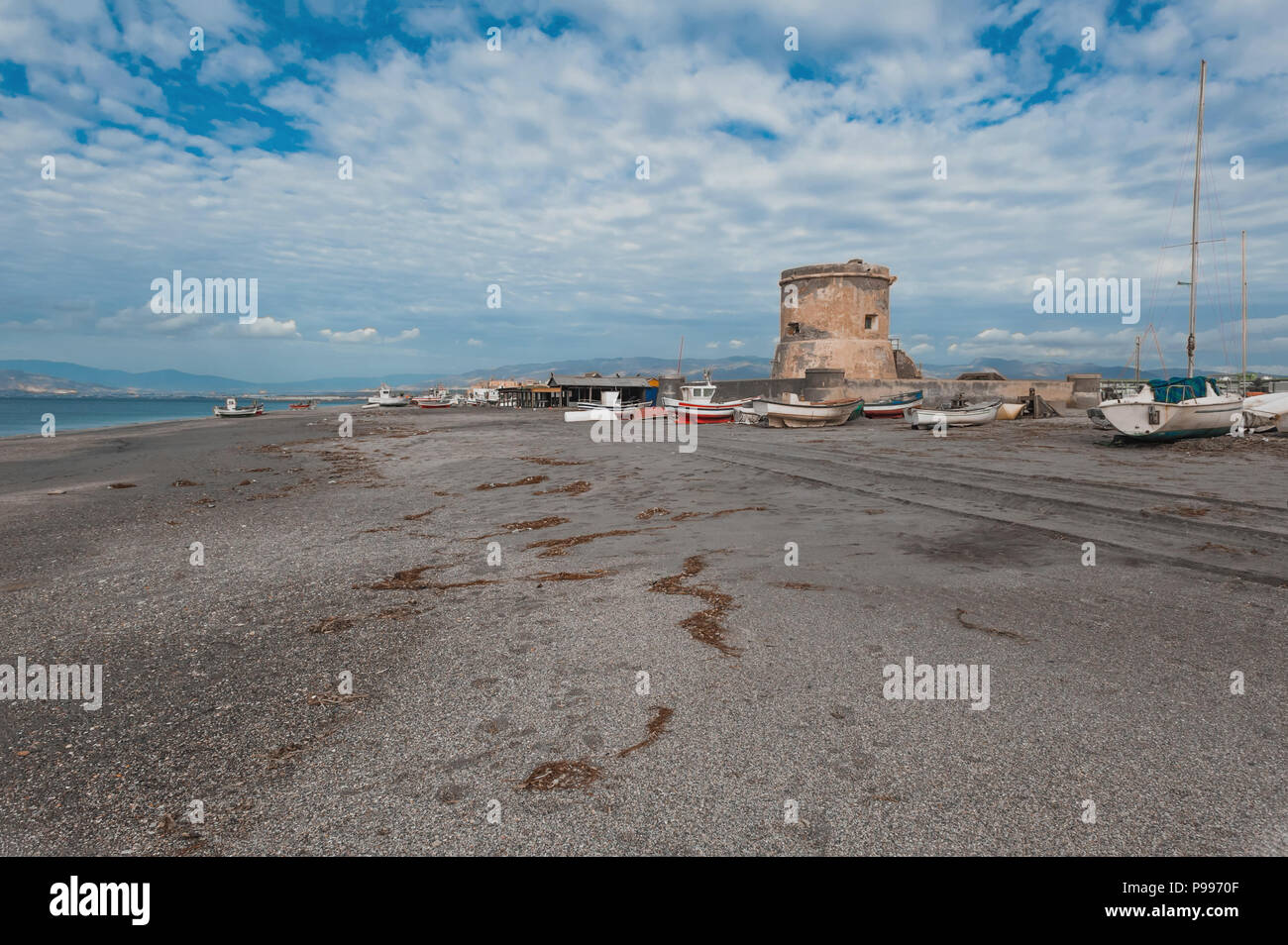 Seascape in porto con barche. Foto Stock