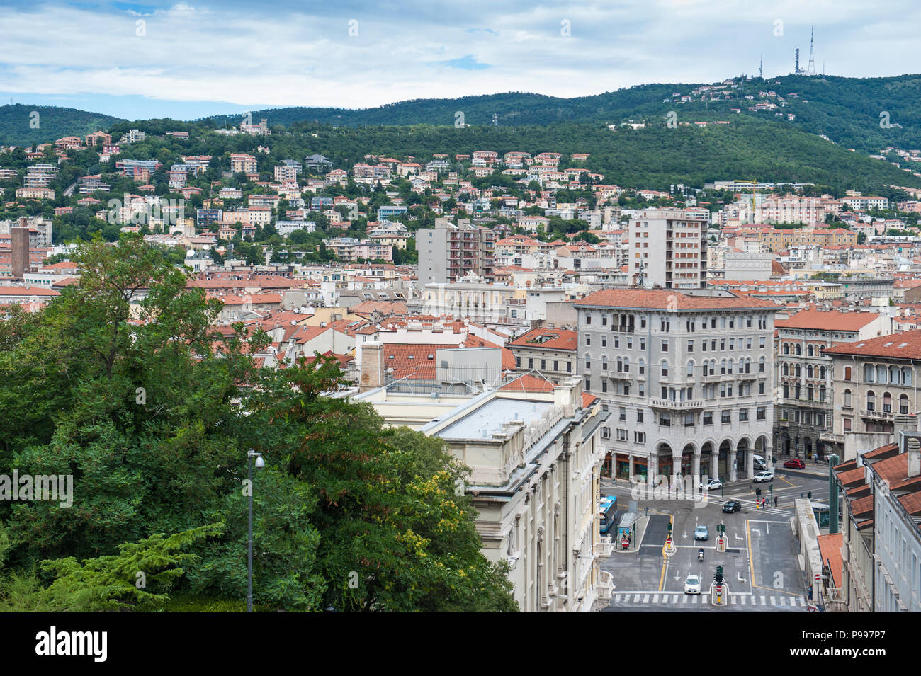 Una vista della città di Trieste, Friuli Venezia Giulia, Italia. Foto Stock