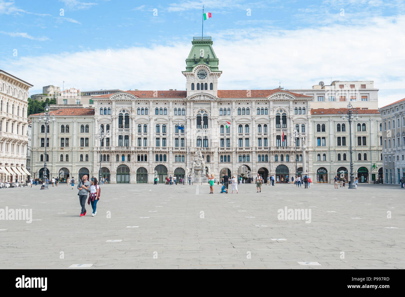 La Piazza Unita d'Italia nella città di Trieste, Friuli Venezia Giulia, Italia. Foto Stock