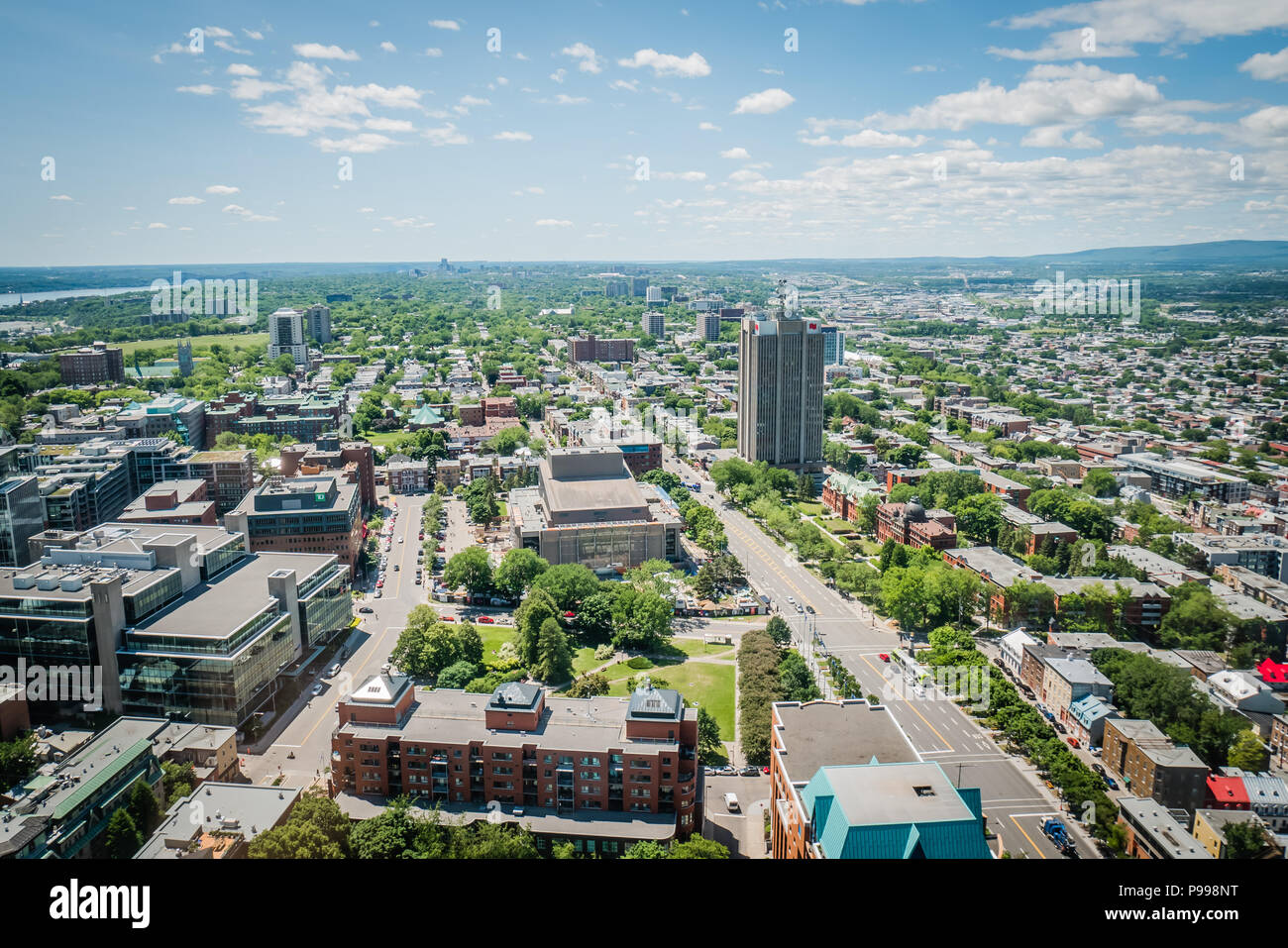 Birds Eye vista della città di Québec in Canada durante il giorno in estate Foto Stock