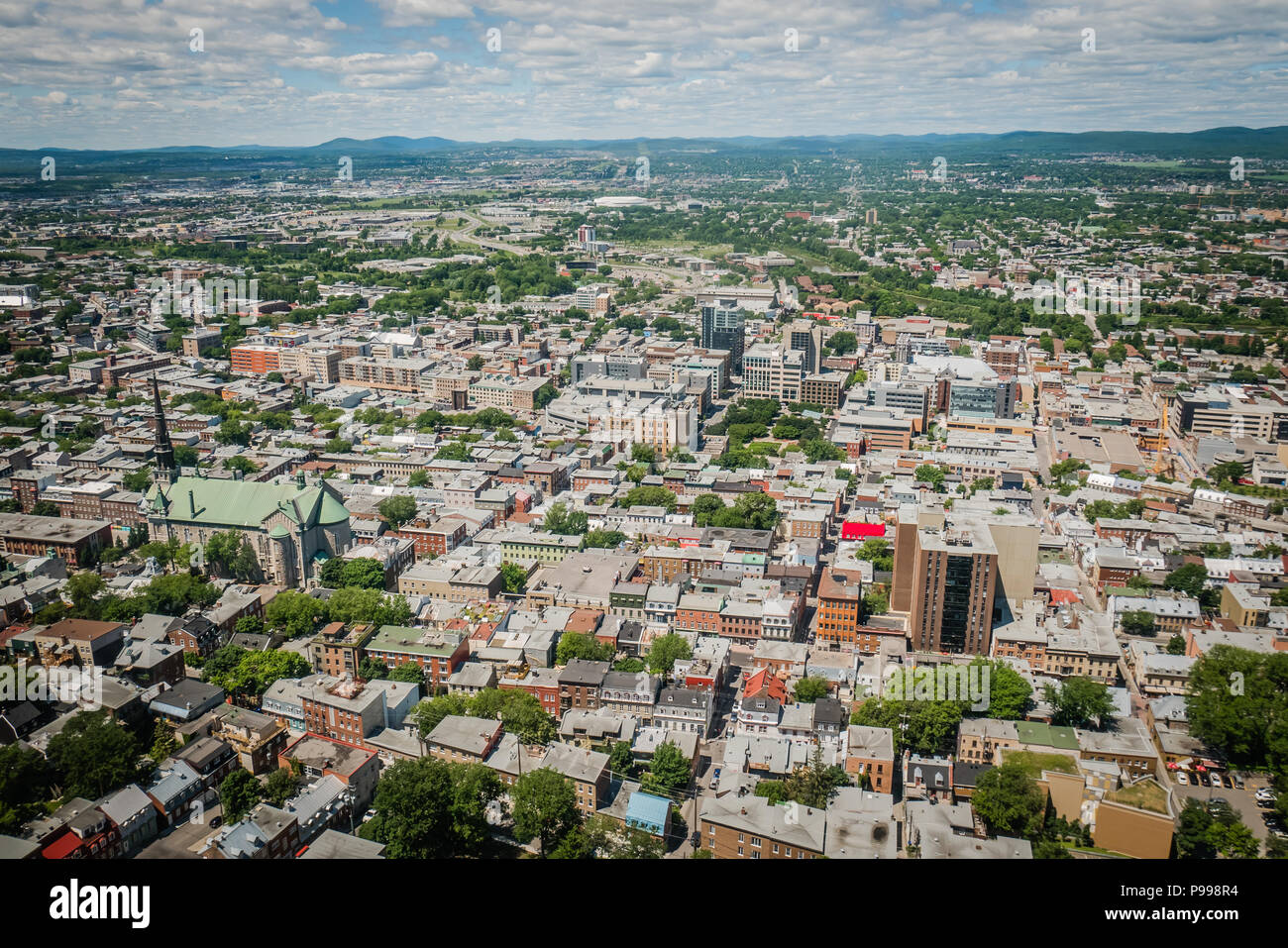 Birds Eye vista della città di Québec in Canada durante il giorno in estate Foto Stock