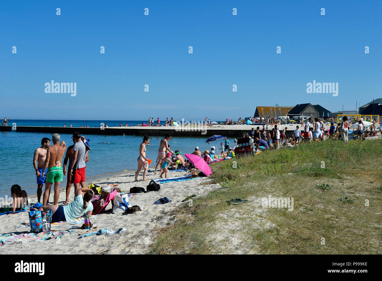 Spiaggia di Plobannalec-Lesconil - dipartimento di Finistère Bretagna - Francia Foto Stock