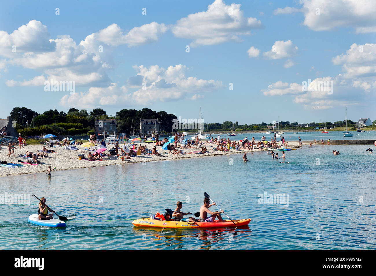 Spiaggia di Plobannalec-Lesconil - dipartimento di Finistère Bretagna - Francia Foto Stock