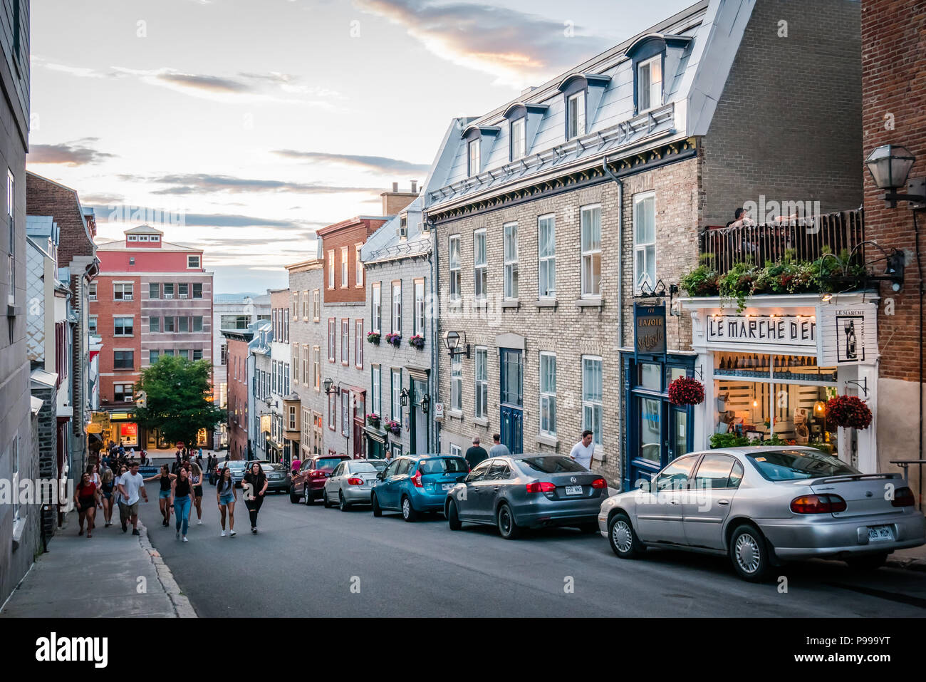 Quebec City è un estate popolare meta di viaggio in Canada Foto Stock