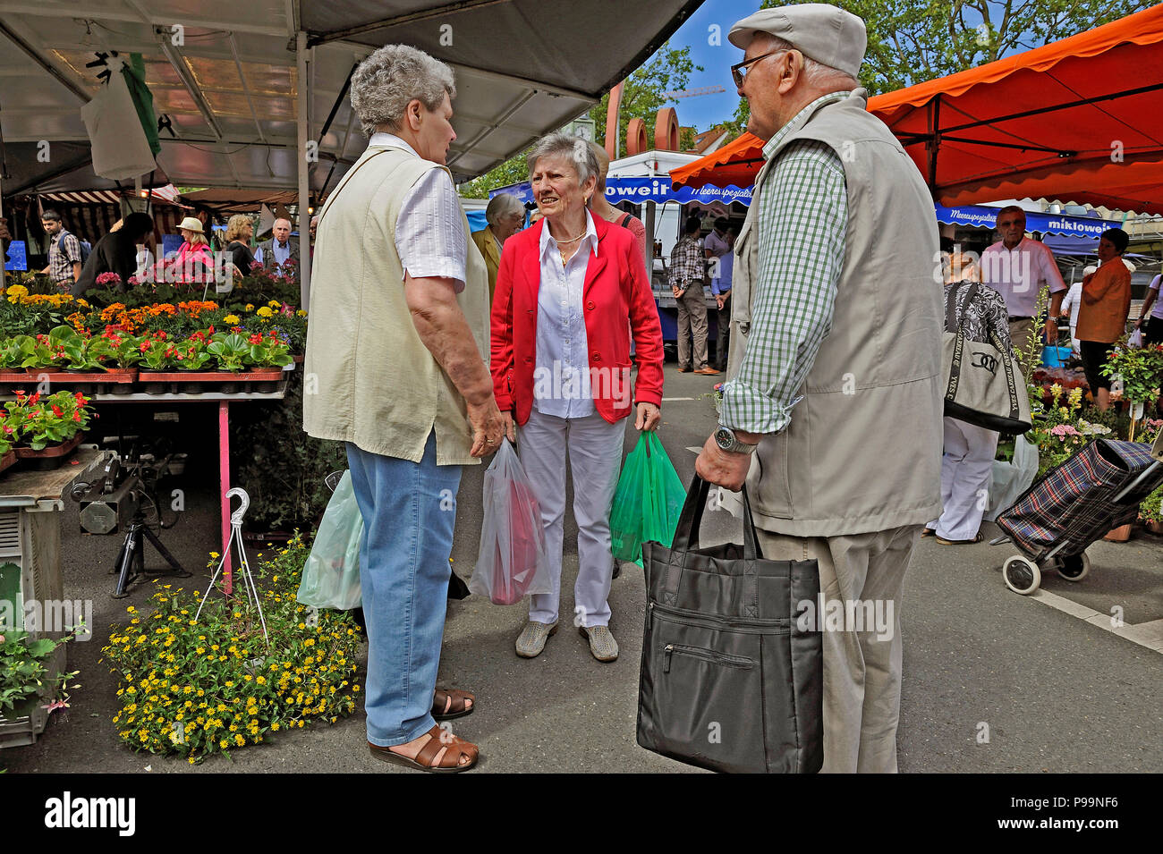 In Germania, in Renania settentrionale-Vestfalia mercato settimanale di Essen Foto Stock