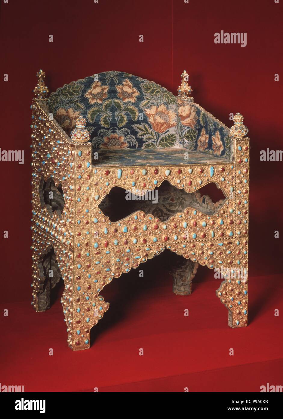 Trono del Tsar Boris Godunov. Museo: Stato Camera armeria del Cremlino di Mosca. Foto Stock