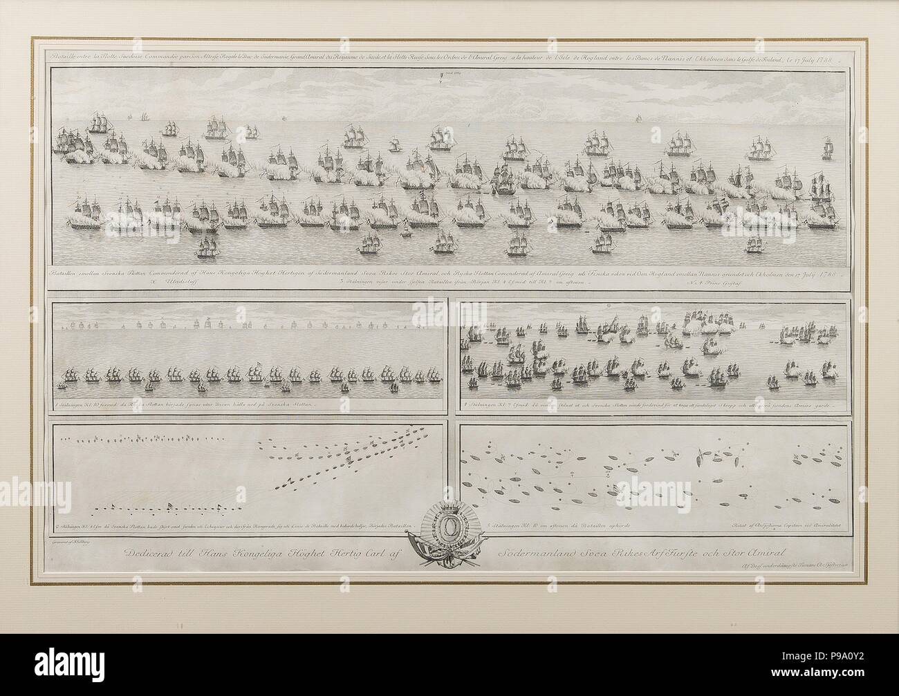 La battaglia navale di Hogland il 17 luglio 1788. Museo: Collezione privata. Foto Stock
