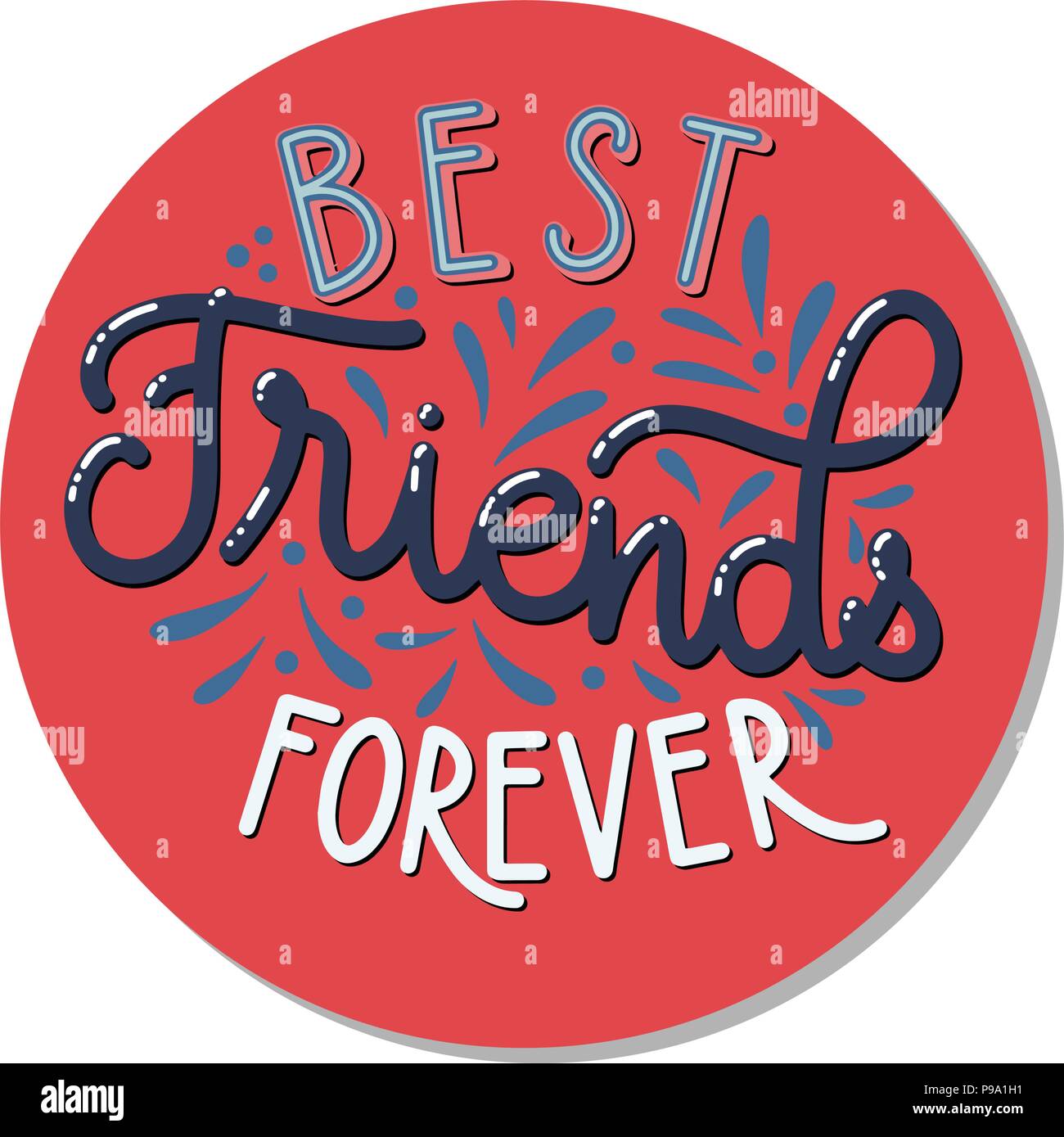 Amicizia giorno disegnati a mano scritte. Migliori amici per sempre. Gli elementi del vettore per gli inviti, poster, biglietti d'auguri. T-shirt design. Amicizia preventivi. Illustrazione Vettoriale