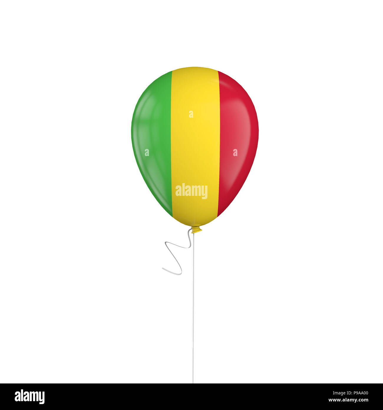 Mali bandiera palloncino su una stringa. Il rendering 3D Foto Stock