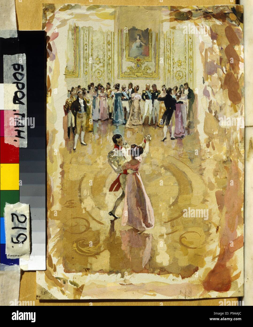 Andrei Bolkonsky e Natasha Rostova. Illustrazione per il romanzo di Guerra e Pace di Leo Tolstoj. Museo: Membro di Borodinò la guerra e il Museo di Storia di Mosca. Foto Stock