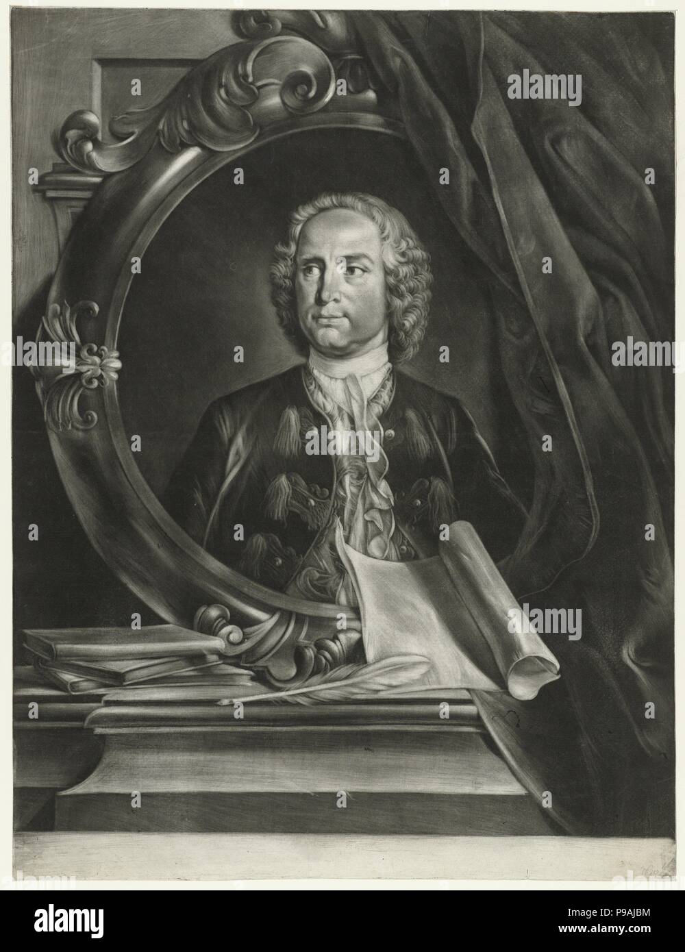 Ritratto del compositore Pietro Antonio Locatelli (1695-1764). Museo: Rijksmuseum Amsterdam. Foto Stock