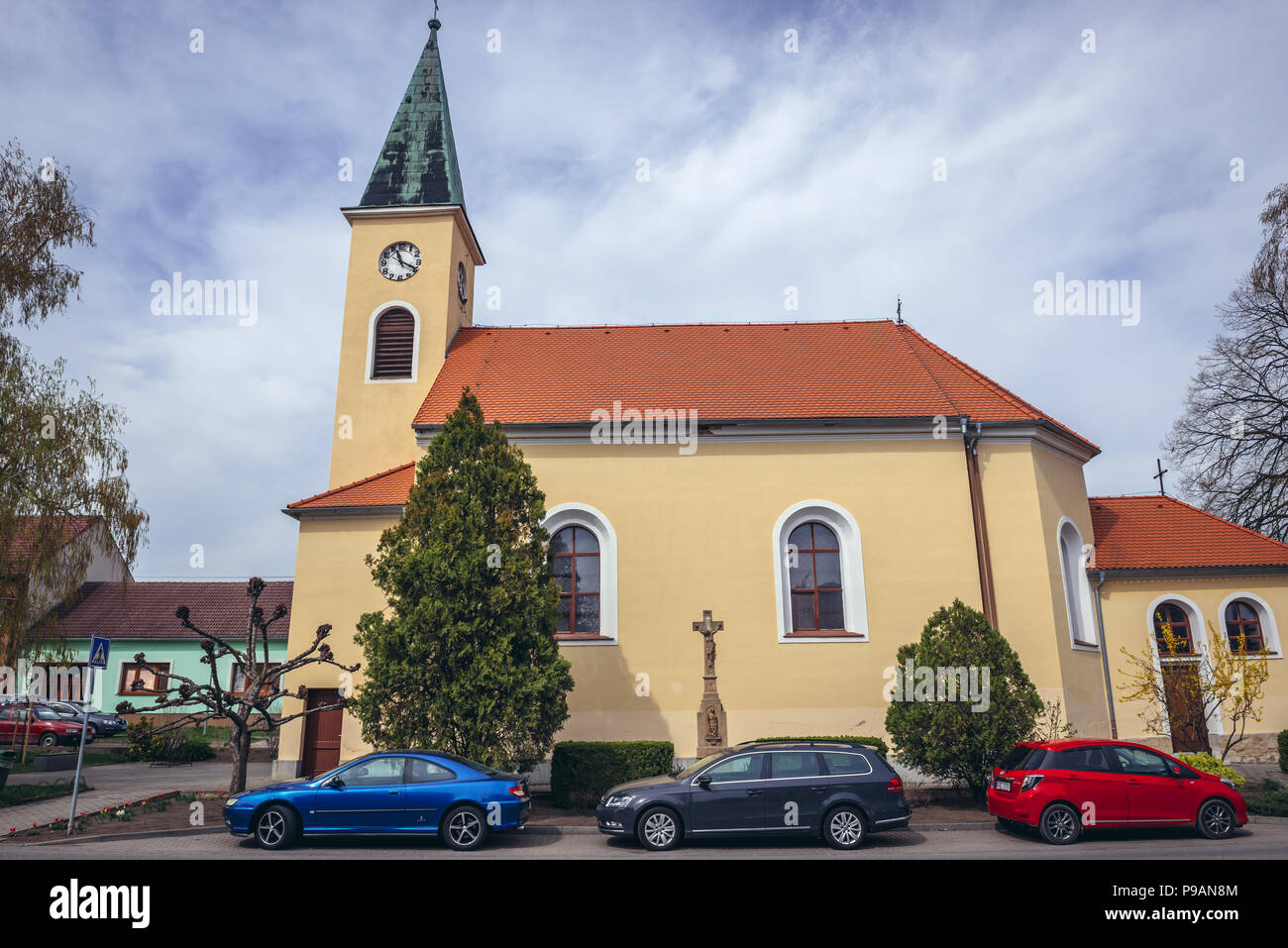 Chiesa dei Santi Cirillo e Metodio nel Luzice, Hodonin Distretto in Moravia del sud della regione della Repubblica ceca Foto Stock