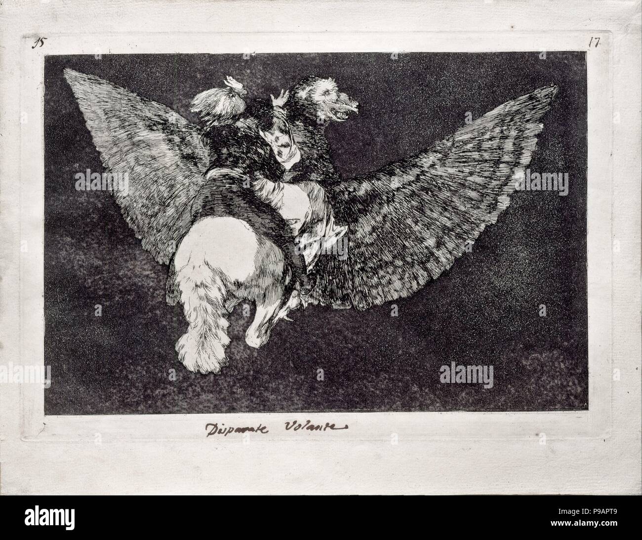 Flying follia (dalla serie Los Disparates (follie). Museo: Museo Lazaro Galdiano, Madrid. Foto Stock