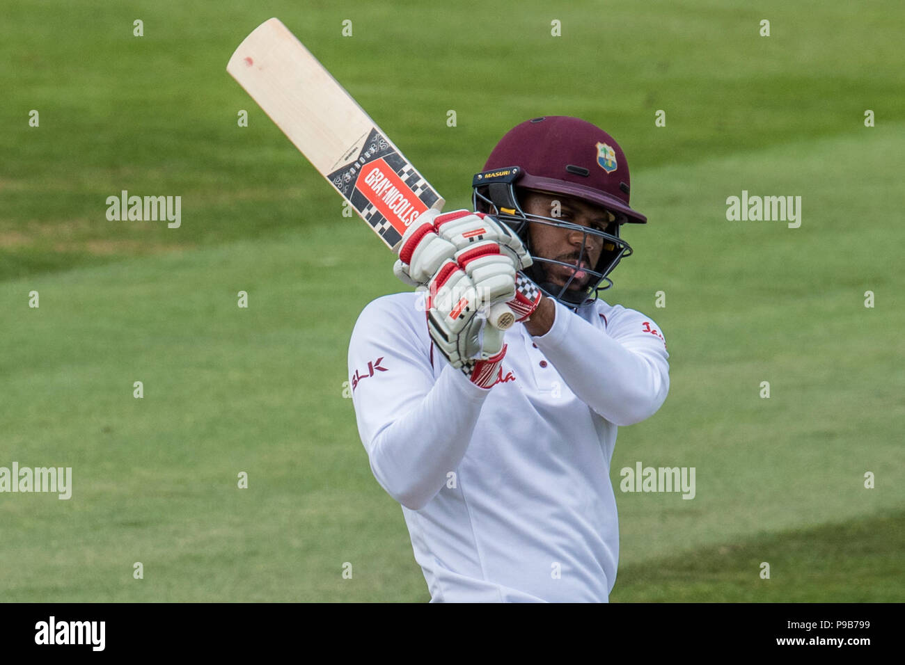 Londra, UK. 17 Luglio, 2018.John Campbell batting per West Indies una touring lato contro Surrey al ovale. David Rowe/Alamy Live News Foto Stock