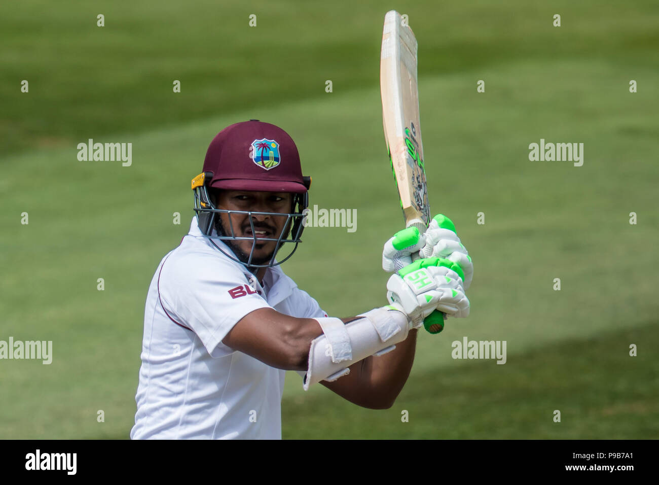 Londra, UK. 17 Luglio, 2018. Chandrapaul Hemraj batting per West Indies una touring lato contro Surrey al ovale. David Rowe/Alamy Live News Foto Stock