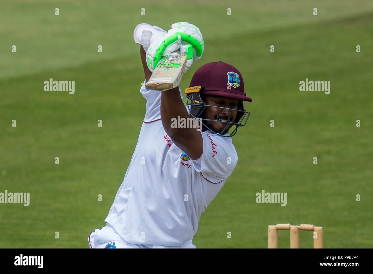 Londra, UK. 17 Luglio, 2018. Chandrapaul Hemraj batting per West Indies una touring lato contro Surrey al ovale. David Rowe/Alamy Live News Foto Stock
