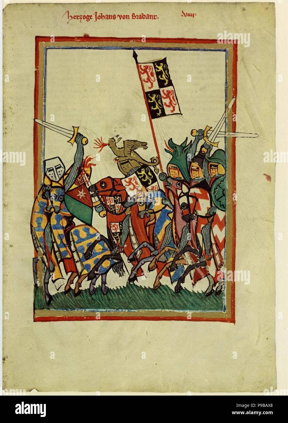 Il duca Giovanni I di Brabante (dal Codex Manesse). Museo: Biblioteca di Ruprecht Karl Università di Heidelberg. Foto Stock