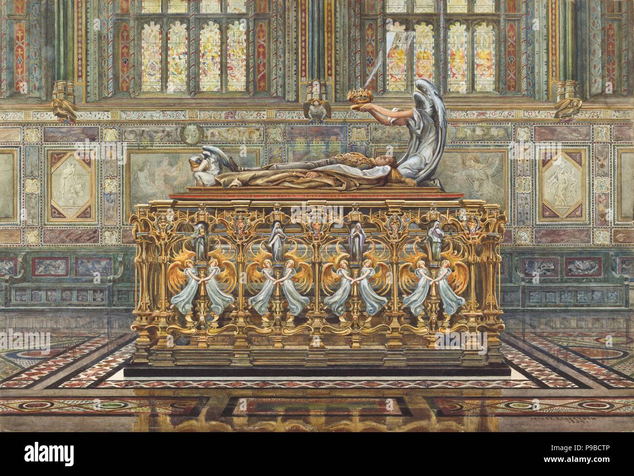 Disegno per Alfred Gilbert il progetto per la tomba del Duca di Clarence. Museo: Musée d'Orsay, Parigi. Foto Stock