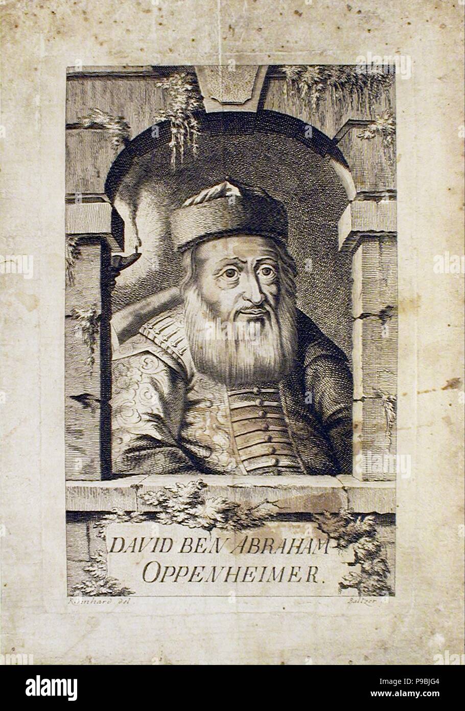 Ritratto di David Oppenheim (1664-1736), il rabbino capo di Praga. Museo: Collezione privata. Foto Stock