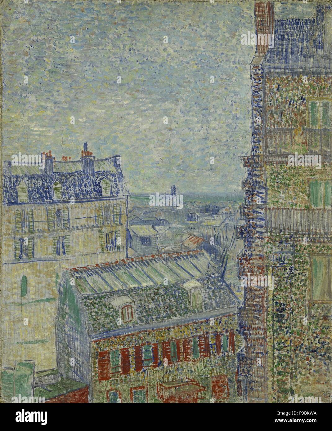 Vista di Parigi dalla Theo's appartamento in rue Lepic. Museo: Van Gogh Museum di Amsterdam. Foto Stock