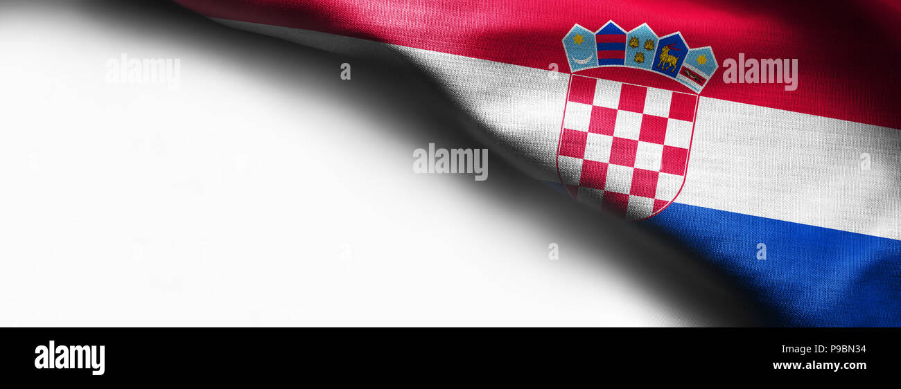 Bandiera della Croazia su sfondo bianco Foto Stock