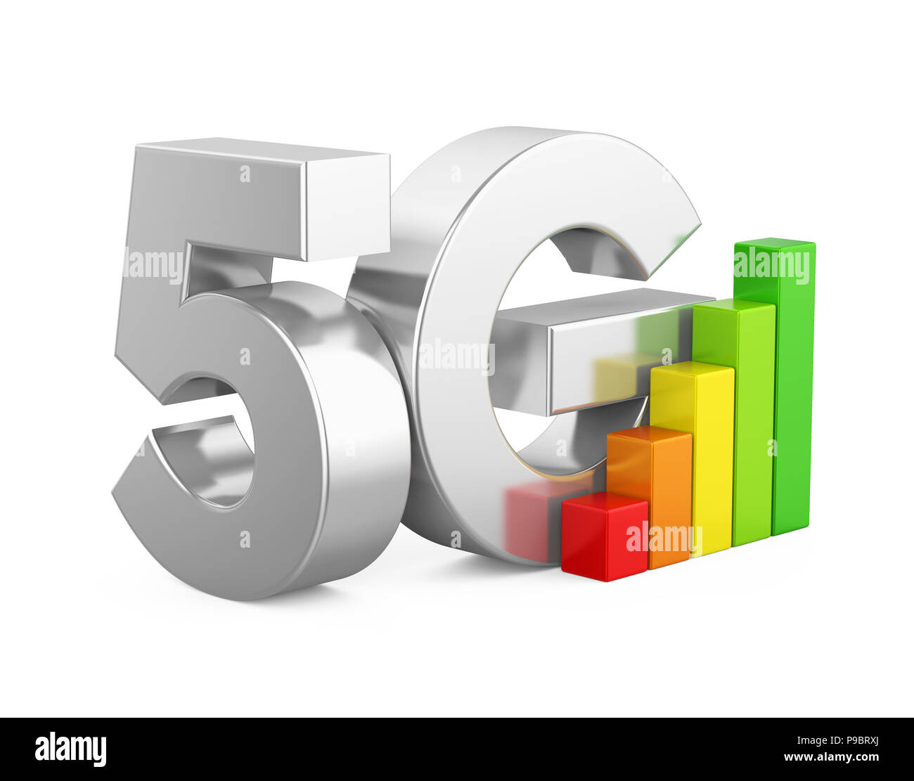 5G Network Sign isolato Foto Stock
